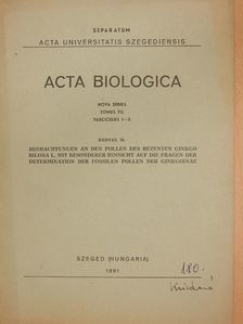 M. Kedves - Beobachtungen an den pollen des rezenten ginkgo biloba l. mit besonderer hinsicht auf die fragen der determination der fossilen pollen der ginkgoinae (dedikált példány) [antikvár]