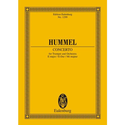 HUMMEL - CONCERTO FOR TRUMPET AND ORCHESTRA E MAJOR POCKET SCORE (STEFAN DE HAAN) ANTIKVÁR