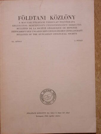 Báldiné Beke Mária - Földtani Közlöny 1960. április-június [antikvár]