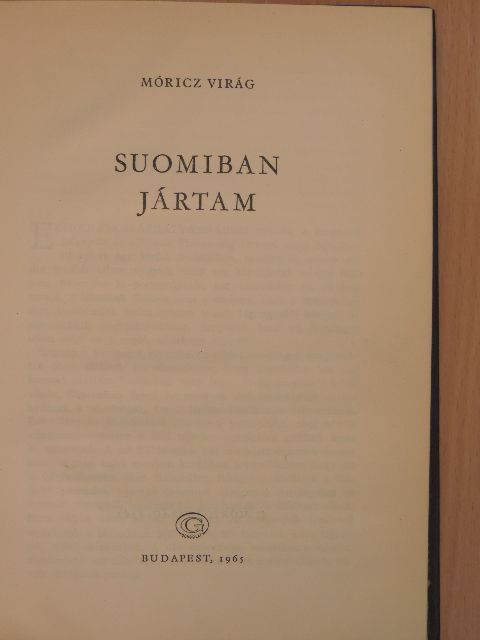 Móricz Virág - Suomiban jártam [antikvár]
