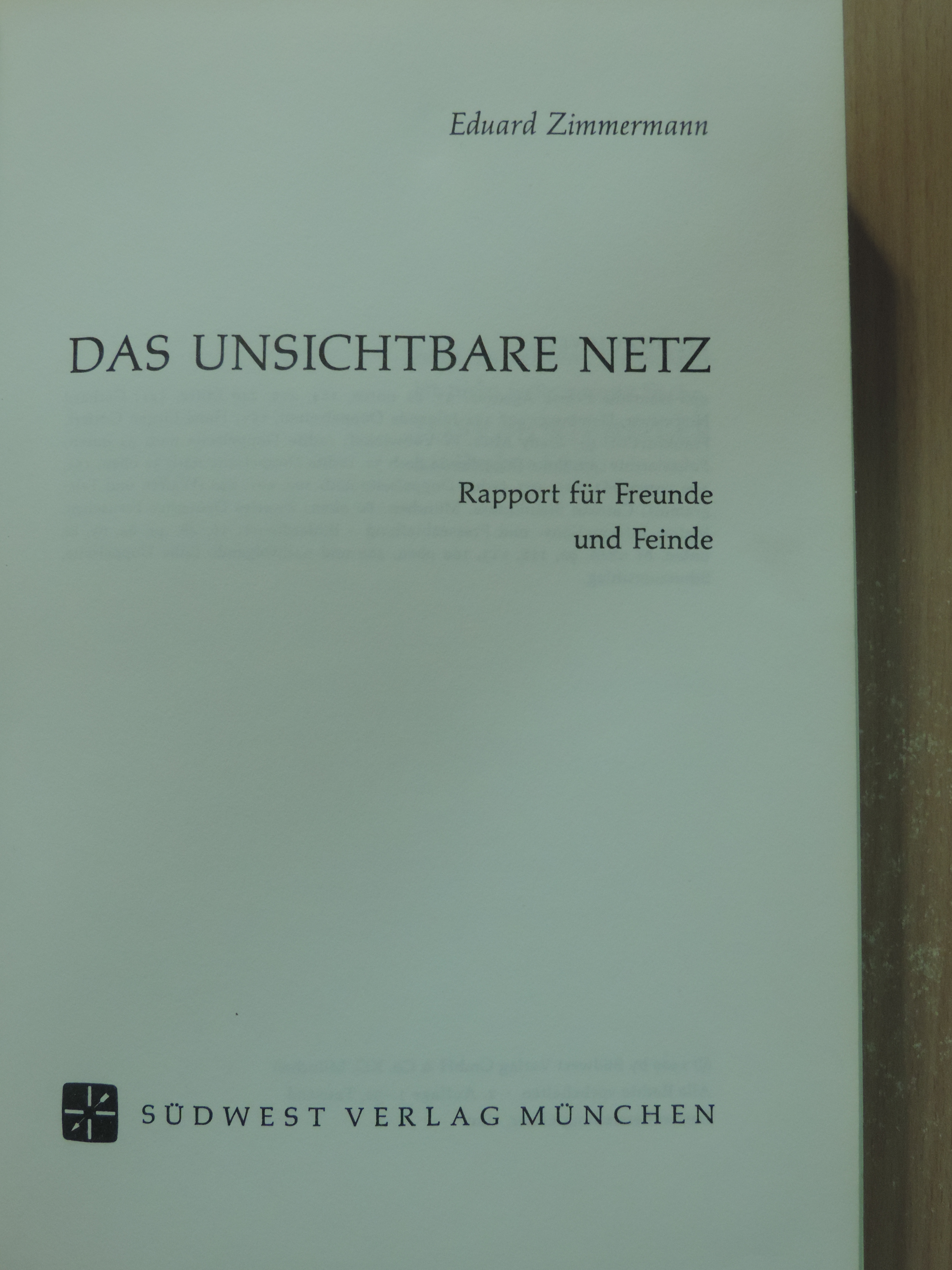 Eduard Zimmermann - Das unsichtbare Netz [antikvár]