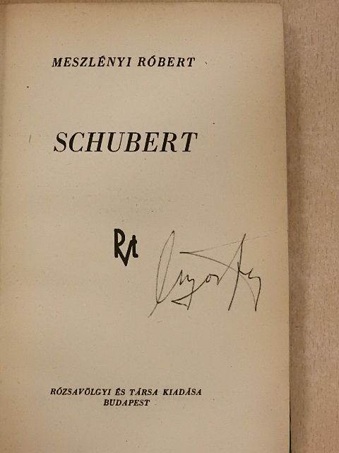 Meszlényi Róbert - Schubert [antikvár]