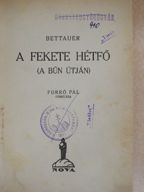 Hugo Bettauer - A fekete hétfő [antikvár]