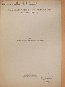 William Anthony Swithin Sarjeant - Taxonomic notes on hystrichospheres and acritarchs (dedikált példány) [antikvár]