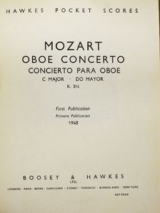 Wolfgang Amadeus Mozart - Oboe Concerto [antikvár]