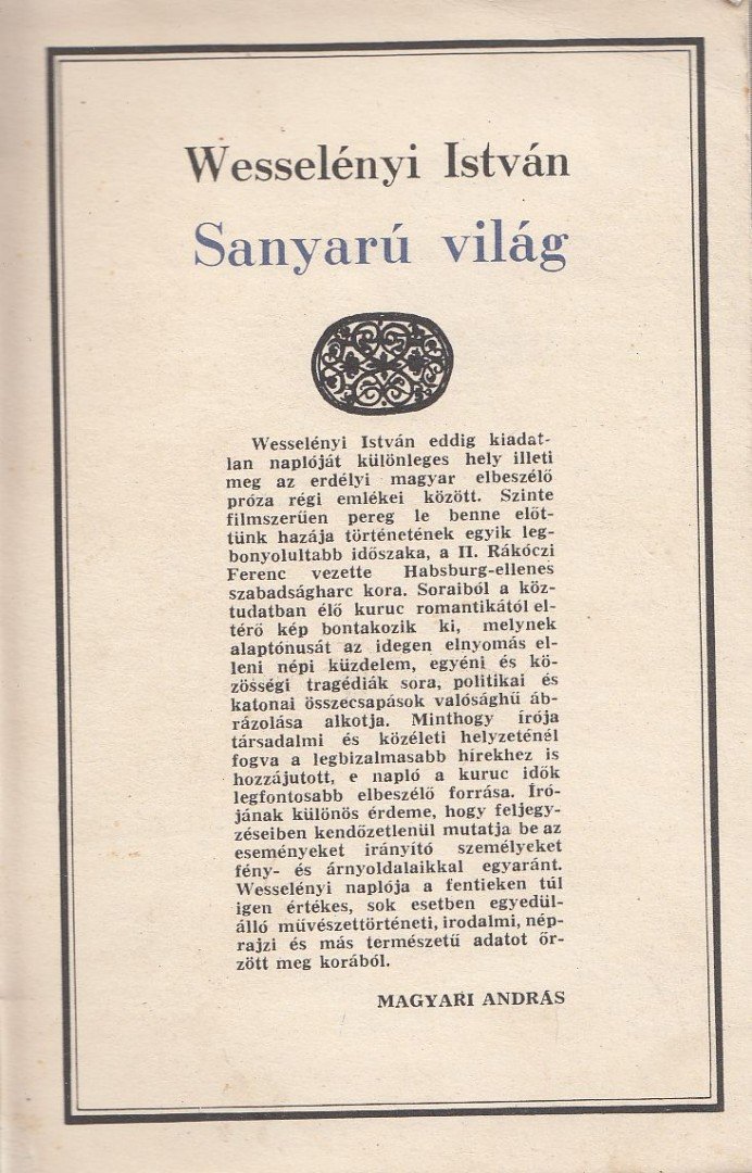 Wesselényi István - Sanyarú világ II. kötet [antikvár]