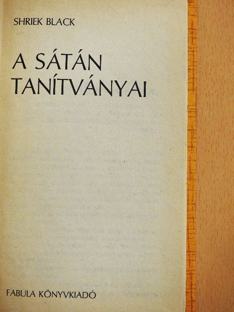 Shriek Black - A sátán tanítványai [antikvár]