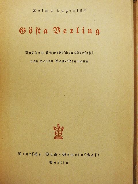 Selma Lagerlöf - Gösta Berling (gótbetűs) [antikvár]