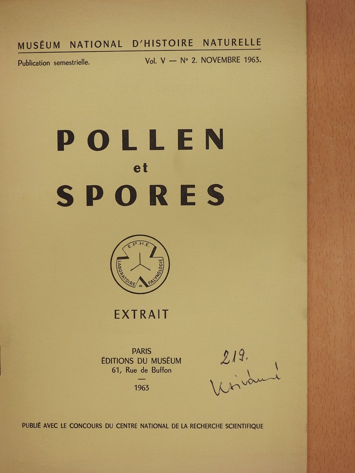 Eszter Nagy - Spores et pollens nouveaux d'une Coupe de la Briqueterie d'Eger (Hongrie) (dedikált példány) [antikvár]