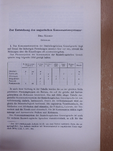 Béla Kálmán - Zur Entstehung des ungarischen Konsonantensystems [antikvár]