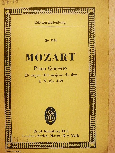 Wolfgang Amadeus Mozart - Concerto Eb major for Pianoforte and Orchestra [antikvár]