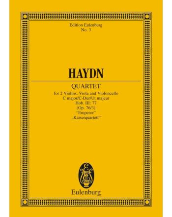 Haydn - QUARTET FOR STRINGS C MAJOR HOB.III:77 OP.76/3 "EMPEROR" POCKET SCORE - ANTIKVÁR