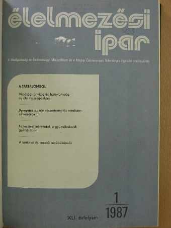 Balla Ferenc - Élelmezési ipar 1987. [antikvár]