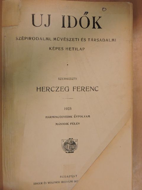 Andersen György - Uj Idők 1925. julius-december (fél évfolyam) [antikvár]