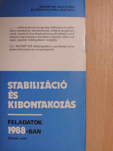 Stabilizáció és kibontakozás [antikvár]