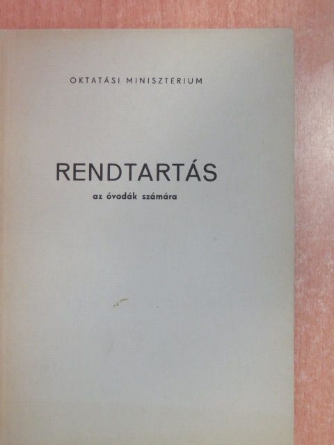 Rendtartás az óvodák számára [antikvár]