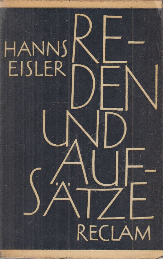 HANNS EISLER - Reden und Aufsätze [antikvár]