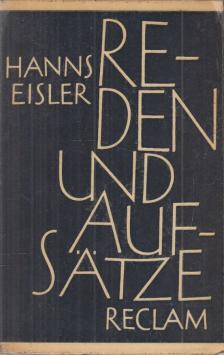 HANNS EISLER - Reden und Aufsätze [antikvár]