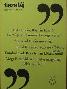 Baka István - Tiszatáj 1994. augusztus [antikvár]
