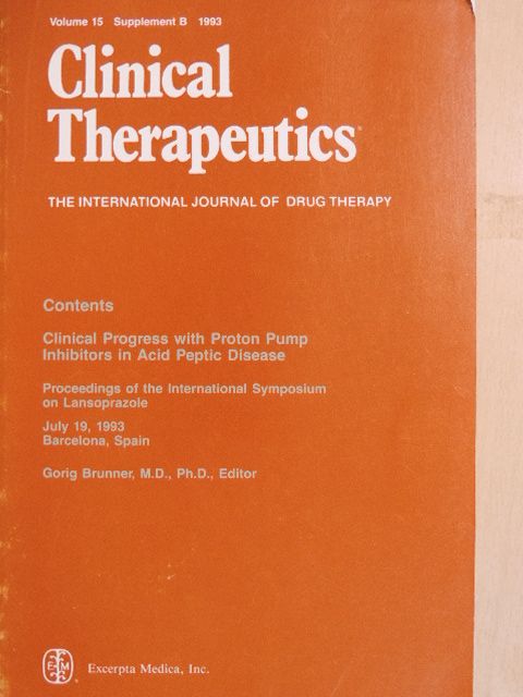 Christian Florent - Clinical Therapeutics 15. Supplement B [antikvár]