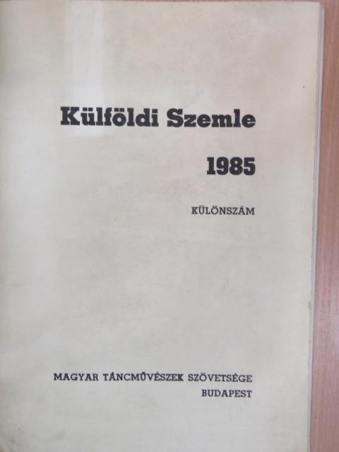 Külföldi Szemle 1985. Különszám [antikvár]