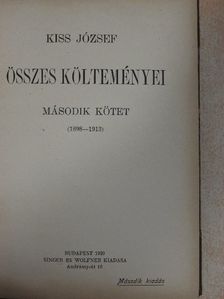 Kiss József - Kiss József összes költeményei II. (töredék) [antikvár]