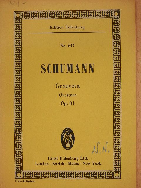 Robert Schumann - Overture to the Opera Genoveva [antikvár]