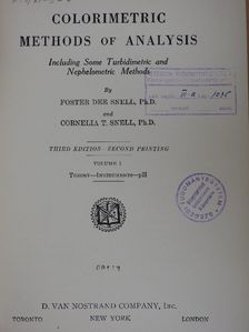 Cornelia T. Snell - Colorimetric Methods of Analysis Including Some Turbidimetric and Nephelometric Methods I. [antikvár]