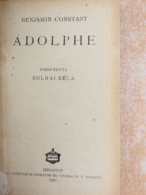 Benjamin Constant - Adolphe/Mary Ann [antikvár]
