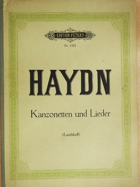 Joseph Haydn - Kanzonetten und Lieder für eine Singstimme mit Klavier [antikvár]
