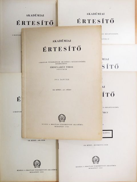 Eörsi Gyula - Akadémiai Értesítő 1953. január-május, augusztus-december (nem teljes évfolyam) [antikvár]