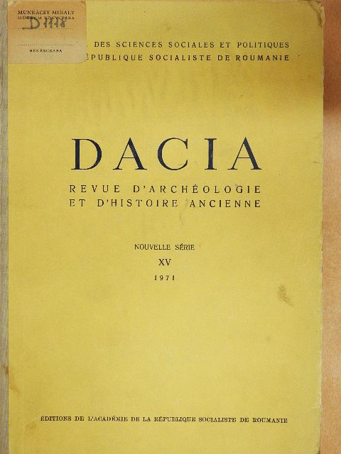 Maria Bitiri - Dacia - Revue d'Archéologie et d'Histoire Ancienne XV. [antikvár]