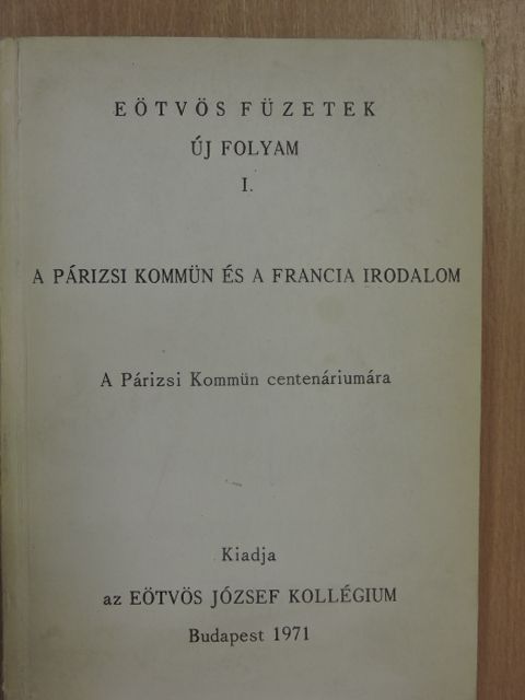 Buzás Andor - A Párizsi Kommün és a francia irodalom [antikvár]