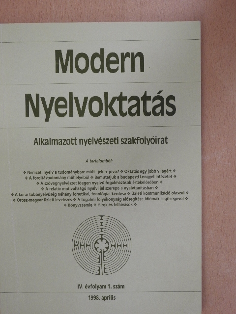 Károly Krisztina - Modern nyelvoktatás 1998/1. [antikvár]
