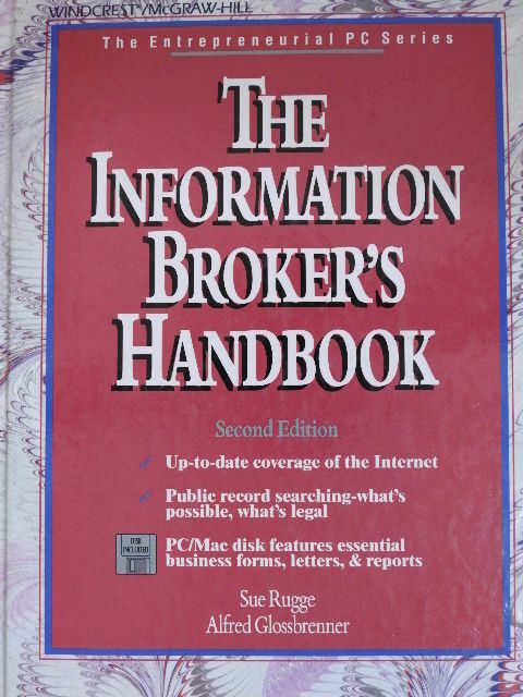 Alfred Glossbrenner - The Information Broker's Handbook - Floppy-val [antikvár]