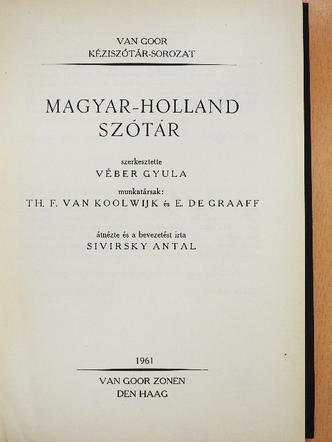 Magyar-holland szótár [antikvár]