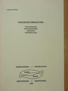 Legeza Katalin - Országos címjegyzék [antikvár]