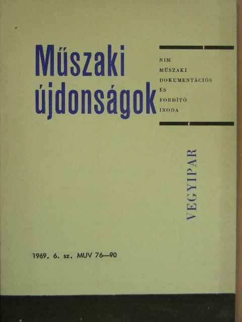 Borlai Oszkár - Műszaki Újdonságok 1969/6. MUV 76-90 [antikvár]