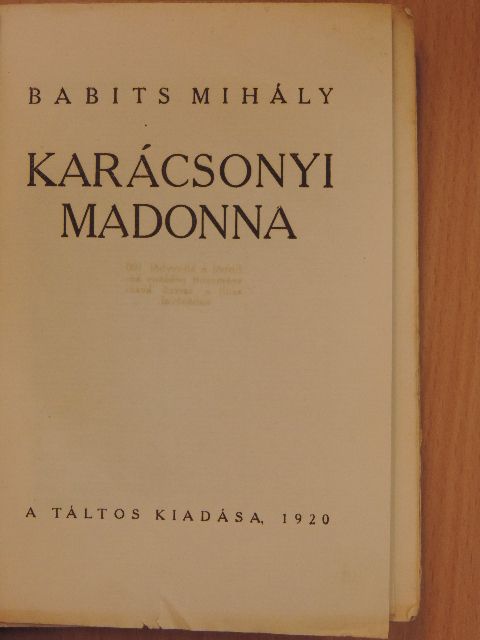 Babits Mihály - Karácsonyi Madonna [antikvár]