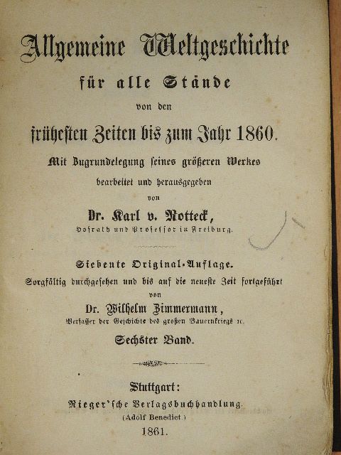 Allgemeine Weltgeschichte VI. (góbetűs) [antikvár]