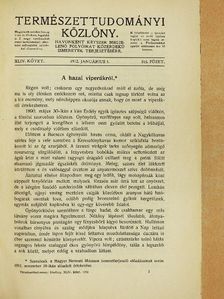 Bálint Sándor - Természettudományi Közlöny 1912. január-december/Pótfüzetek a Természettudományi Közlönyhöz 1912. január-december [antikvár]