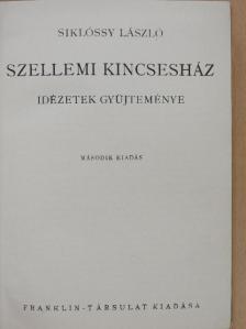 Siklóssy László - Szellemi kincsesház [antikvár]