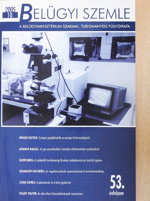Czine Ágnes - Belügyi Szemle 2005/10. [antikvár]