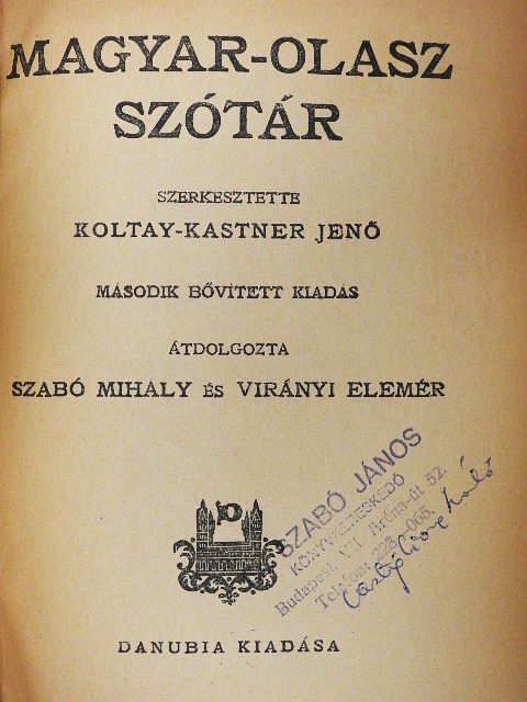 Magyar-olasz szótár [antikvár]