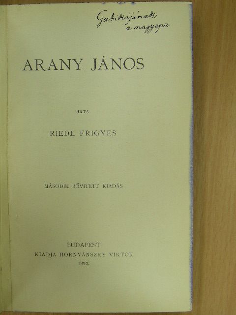 Riedl Frigyes - Arany János [antikvár]
