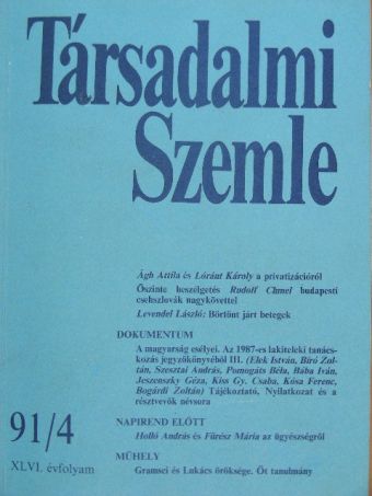 Ágh Attila - Társadalmi Szemle 1991. április [antikvár]