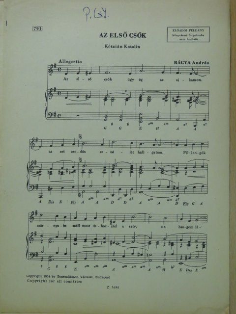 Bágya András - Az első csók/Dal a sóról és borsról [antikvár]