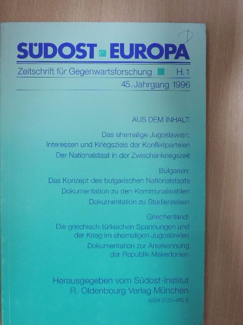 Jens Reuter - Südosteuropa Heft 1/1996 [antikvár]