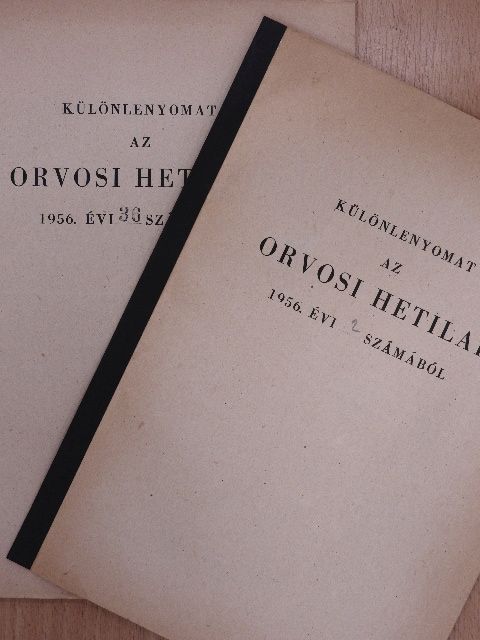Dr. Bartsch Aurél - Különlenyomatok az Orvosi Hetilap számaiból 1956 (2 db) [antikvár]