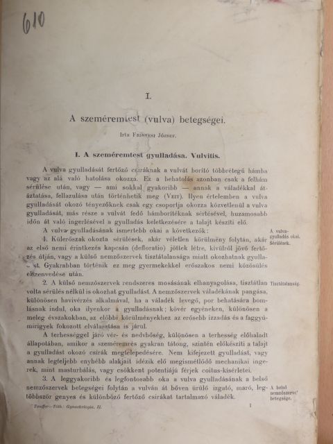 Dr. Frigyesi József - A nőgyógyászat kézikönyve II. (töredék) [antikvár]